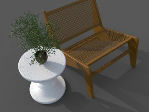 Chair and coffee table 3D Model