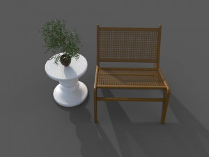 Chair and coffee table Modelo 3D