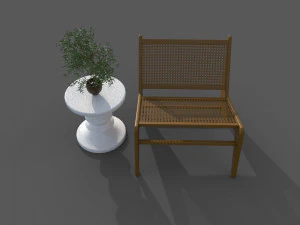 Chair and coffee table 3D Model
