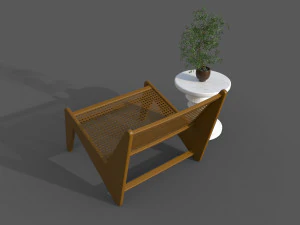 Chair and coffee table 3D Model