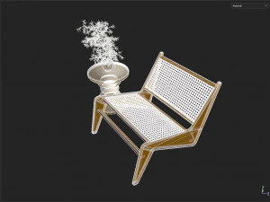 Chair and coffee table 3D Model