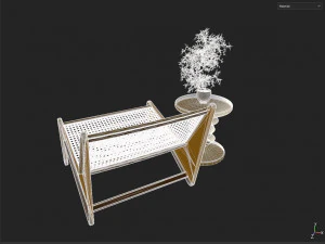 Chair and coffee table 3D Model