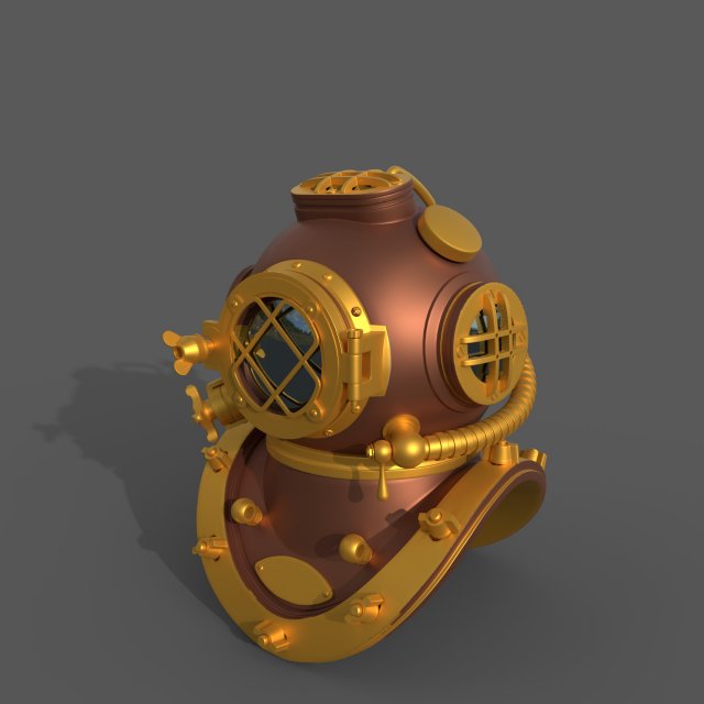 Decorative Submarine Helmet Modello 3D .c4d .max .obj .3ds .fbx .stl .blend 
