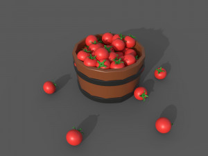 Bucket Full Of Tomatoes 3D 模型