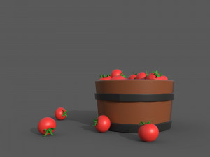 Bucket Full Of Tomatoes Modello 3D