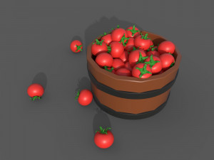 Bucket Full Of Tomatoes Modello 3D