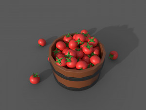 Bucket Full Of Tomatoes Modello 3D