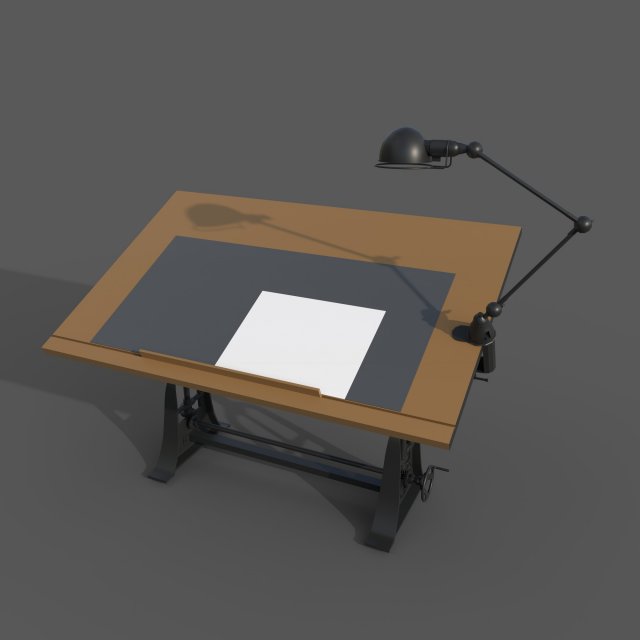 Drawing Table 3D 模型 .c4d .max .obj .3ds .fbx .stl .blend 