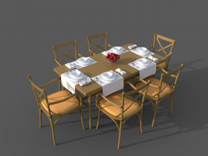 Dinner Table Model 3D
