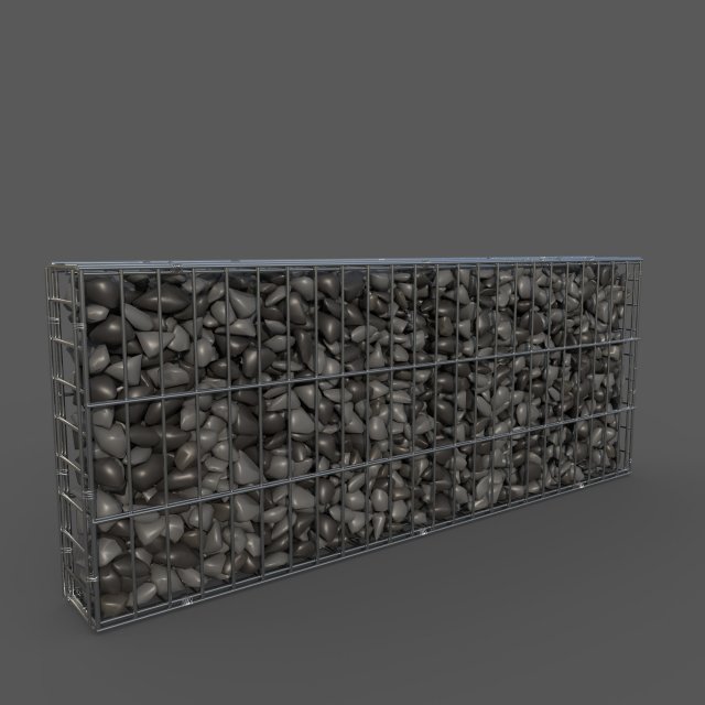 Gabion Wall Modèle 3D .c4d .max .obj .3ds .fbx .stl .blend 