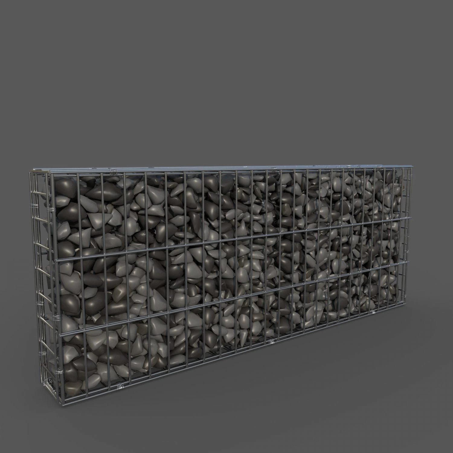 Gabion Wall 3D Model .c4d .max .obj .3ds .fbx .stl .blend 