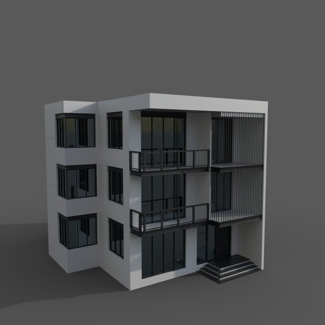 Modern Hause Model 3D .c4d .max .obj .3ds .fbx .stl .blend 