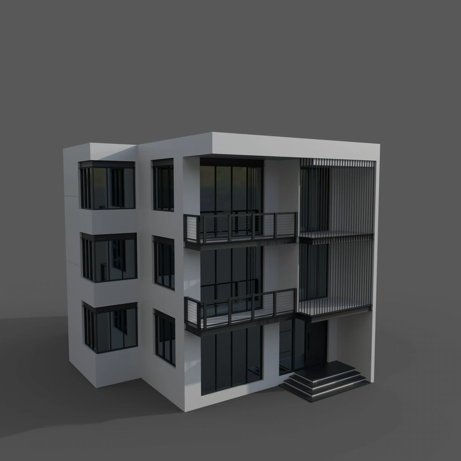 Modern Hause 3D Model .c4d .max .obj .3ds .fbx .stl .blend 