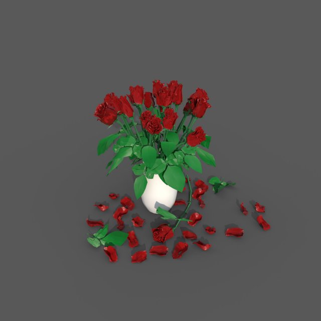 Roses in the vase Modelo 3D .c4d .max .obj .3ds .fbx .stl .blend 