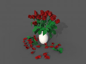 Roses in the vase Modelo 3D