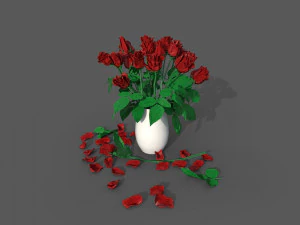 Rosas no vaso Modelo 3D