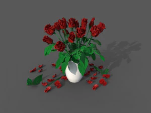 Rosas no vaso Modelo 3D