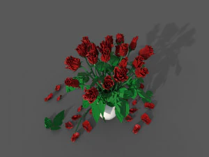 Rosas no vaso Modelo 3D