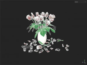 Rosas no vaso Modelo 3D