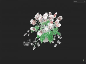 Rosas no vaso Modelo 3D