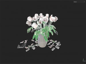 Rosas no vaso Modelo 3D