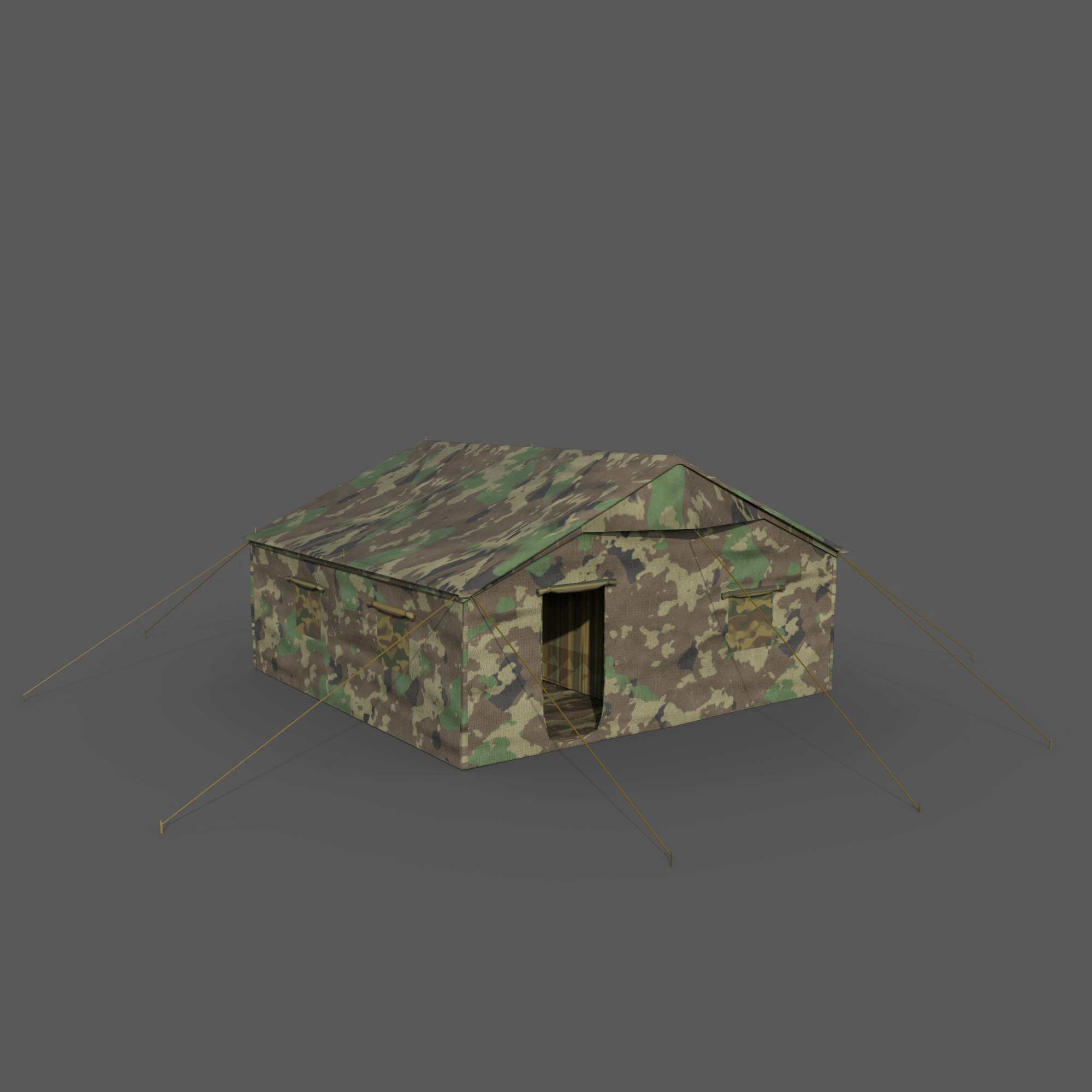 Military Tent 3D Model .c4d .max .obj .3ds .fbx .stl .blend 