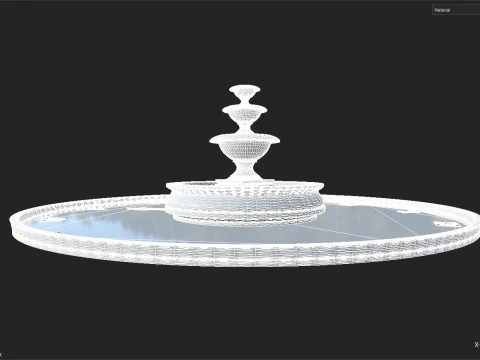 Garden Fountain 3D Model