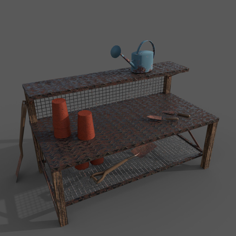Garden Table 3D Модель .c4d .max .obj .3ds .fbx .stl .blend