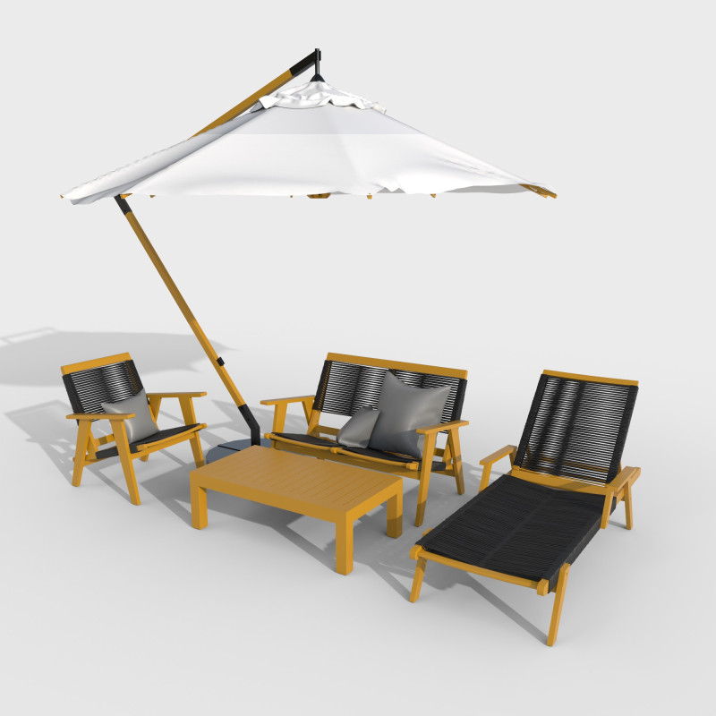 Outdoor furniture 3D Model .c4d .max .obj .3ds .fbx .stl .blend 
