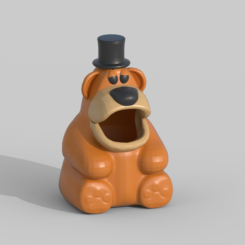 Bear Figurine 3D Model .c4d .max .obj .3ds .fbx .stl .blend 