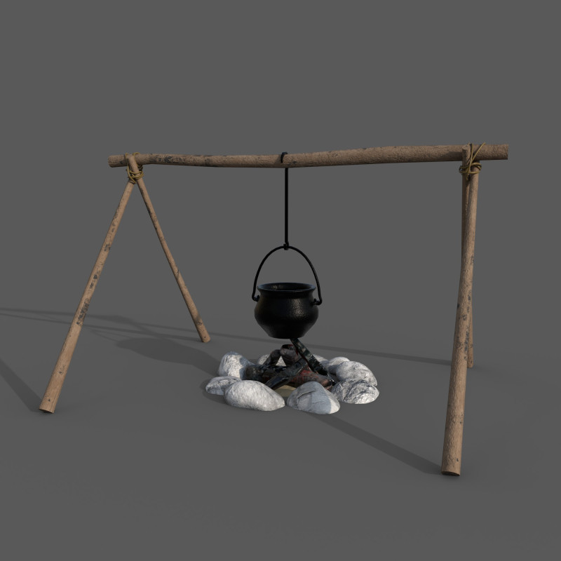 Campfire Model 3D .c4d .max .obj .3ds .fbx .stl .blend