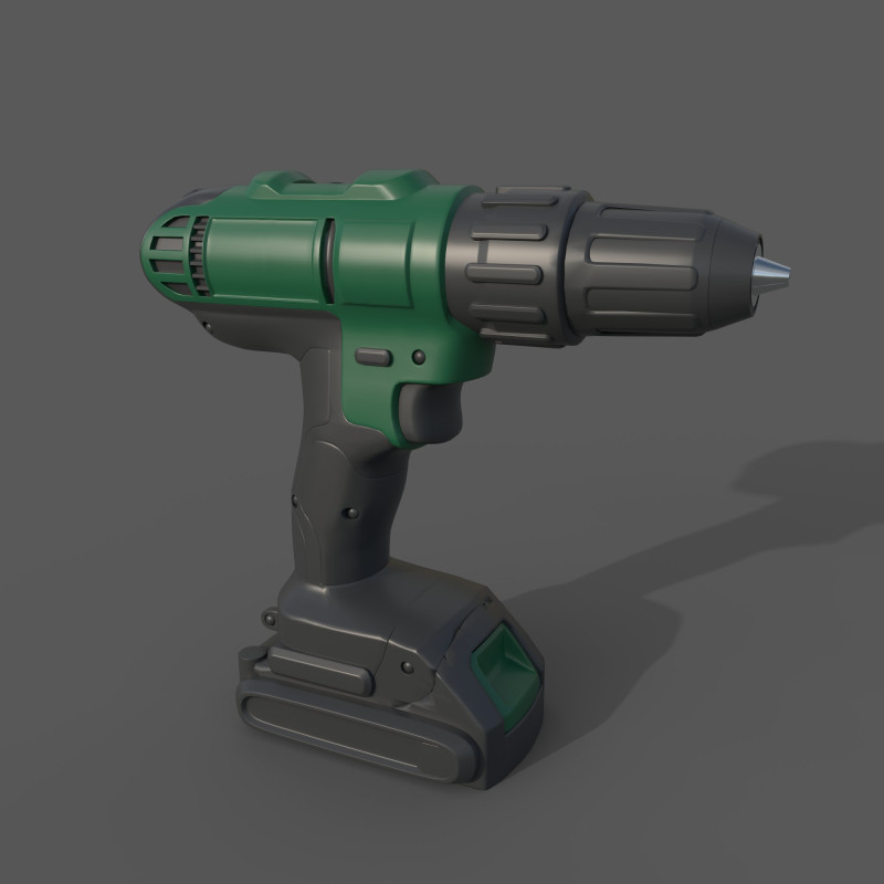 Electric Drill 3D Модель .c4d .max .obj .3ds .fbx .stl .blend 