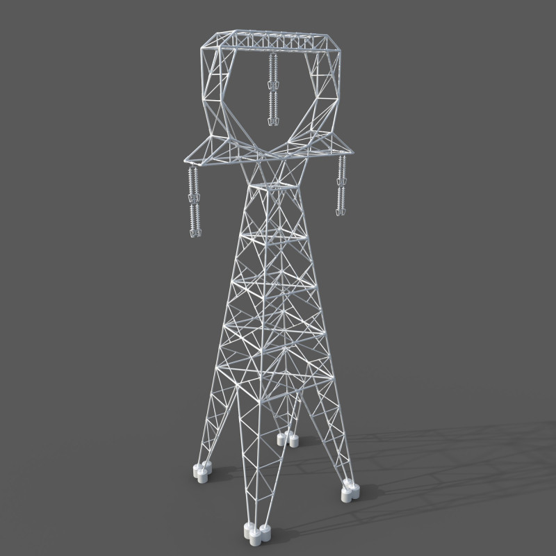 Power transmission tower 3D 模型 .c4d .max .obj .3ds .fbx .stl .blend 