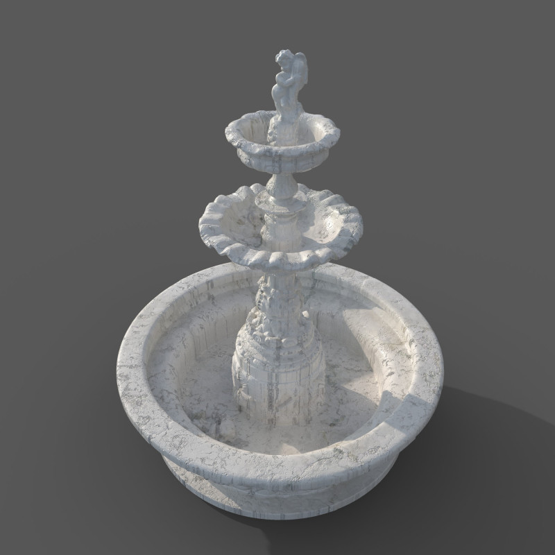 Fountain 3D Model .c4d .max .obj .3ds .fbx .stl .blend 