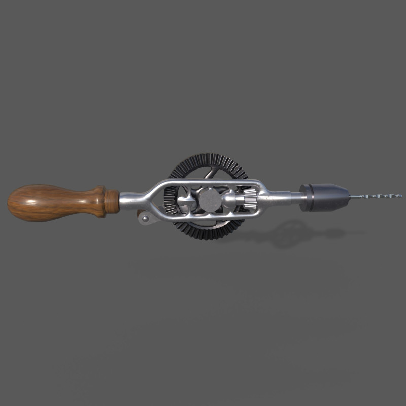 Hand drill Model 3D .c4d .max .obj .3ds .fbx .stl .blend 