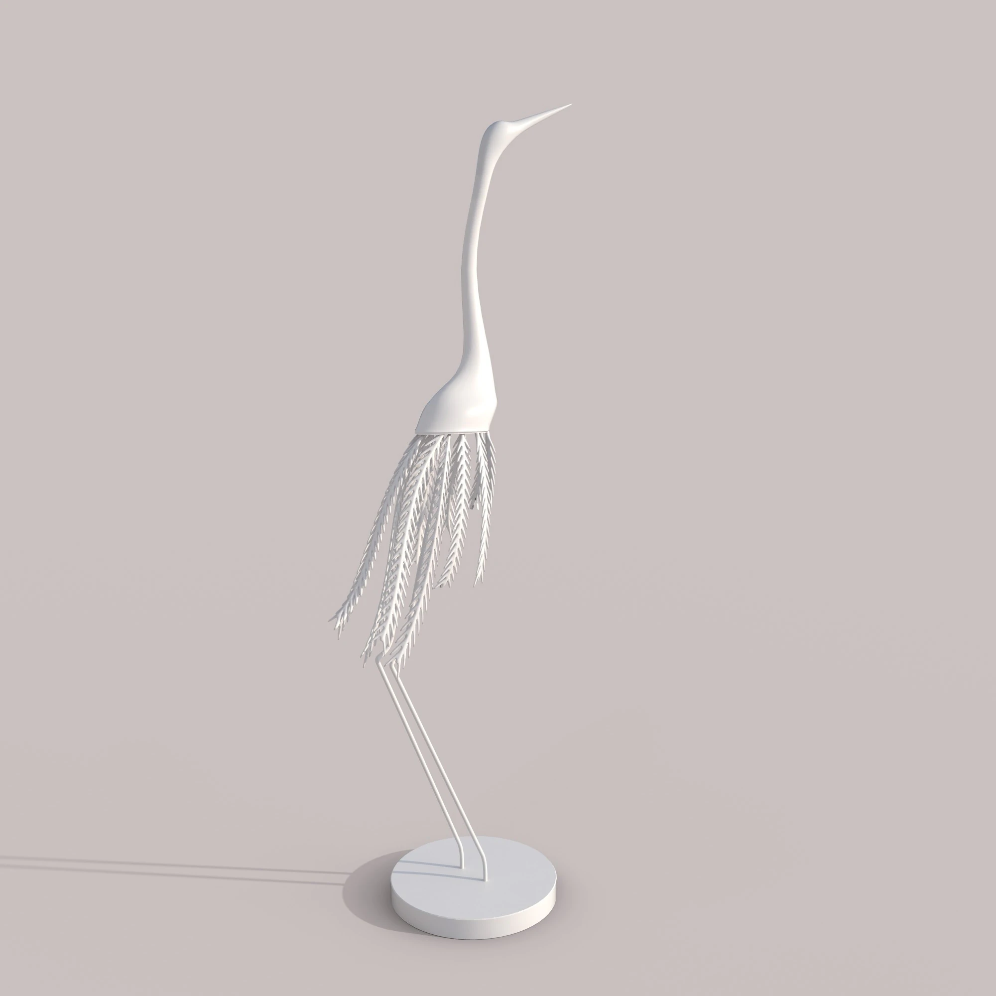 Stork statue 3D Model .c4d .max .obj .3ds .fbx .stl .blend 