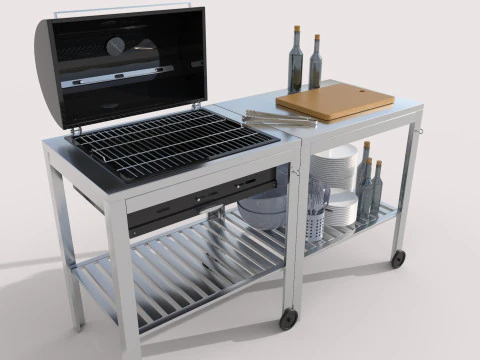 木炭烤架宜家 3D 模型