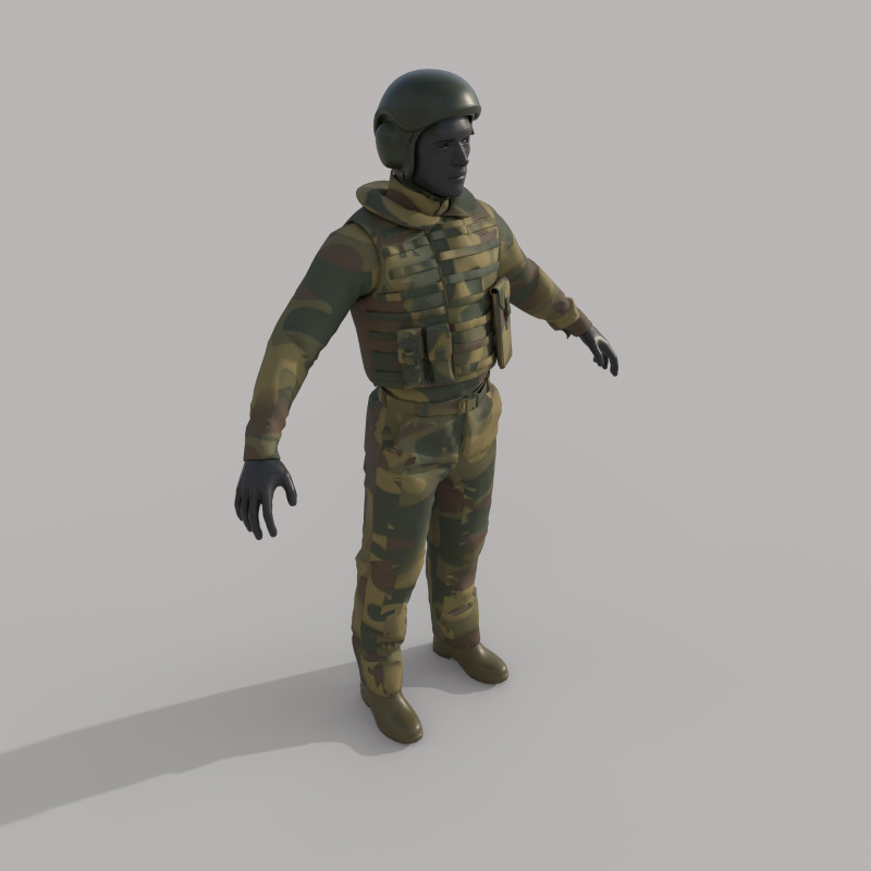 Military clothing 3Dモデル .c4d .max .obj .3ds .fbx .stl .blend 