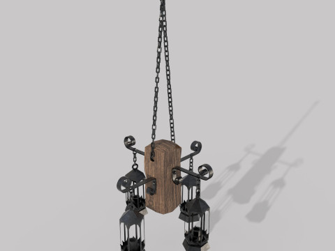 Hanging Chandelier Medieval 3Dモデル