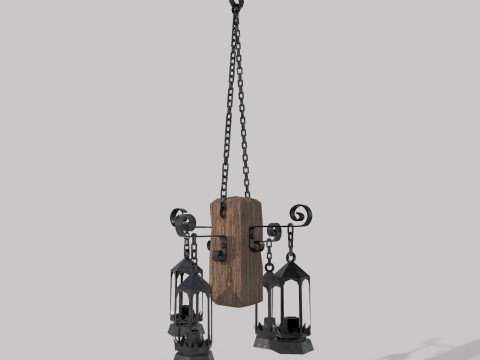 Hanging Chandelier Medieval 3Dモデル