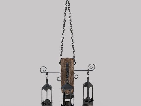 Hanging Chandelier Medieval 3Dモデル