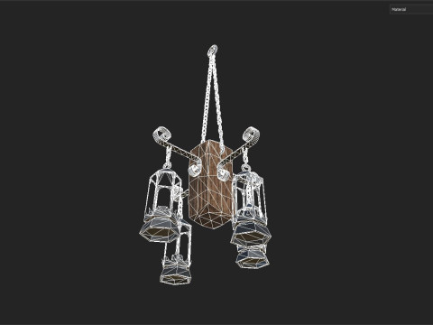 Hanging Chandelier Medieval 3Dモデル