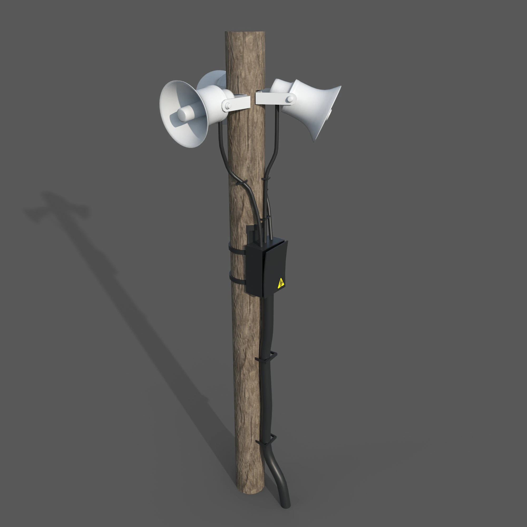 Megaphone pole 3D Model .c4d .max .obj .3ds .fbx .stl .blend 