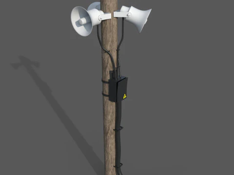 मेगाफोन पोल 3D मॉडल