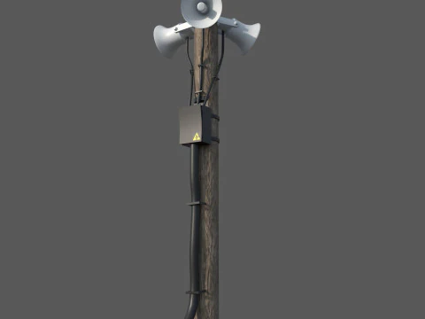 Megaphone pole 3D Model