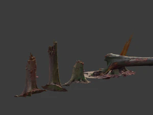 dead tree set dry scan pbr 3D Model