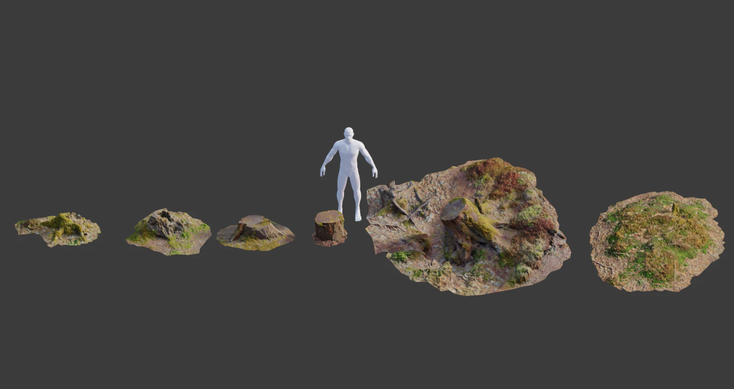 tree stump scan collection pbr 3D Model .c4d .max .obj .3ds .fbx .stl .blend 