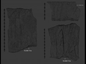 cliff and rock scan collection real- pbr low poly game ready 3D Model