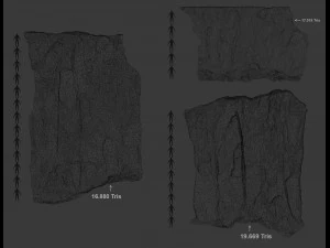 cliff and rock scan collection real- pbr low poly game ready 3D Model