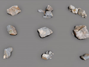 cliff and rock scan collection real- pbr low poly game ready 3D Model